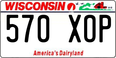 WI license plate 570XOP