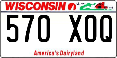 WI license plate 570XOQ