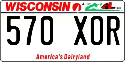 WI license plate 570XOR