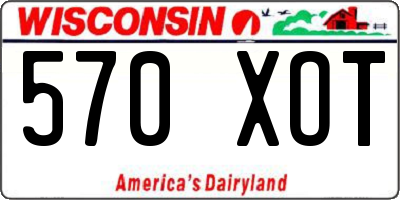 WI license plate 570XOT