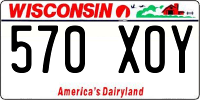 WI license plate 570XOY