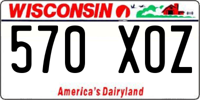 WI license plate 570XOZ