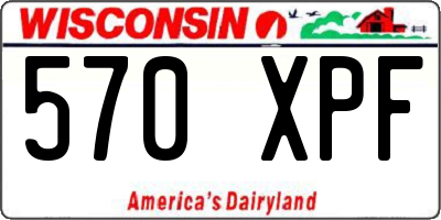 WI license plate 570XPF
