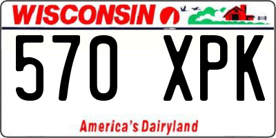 WI license plate 570XPK