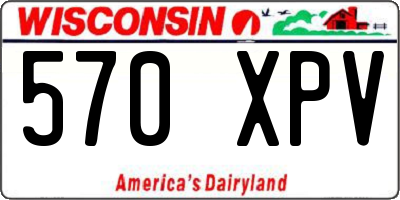 WI license plate 570XPV