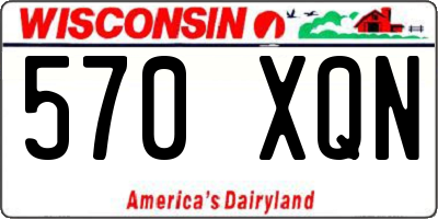 WI license plate 570XQN