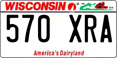 WI license plate 570XRA
