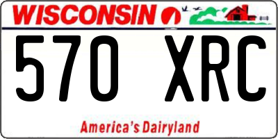 WI license plate 570XRC