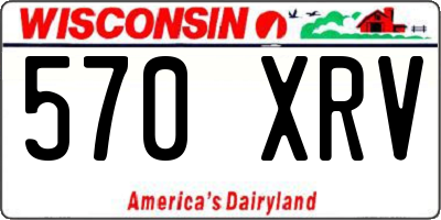 WI license plate 570XRV