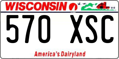 WI license plate 570XSC