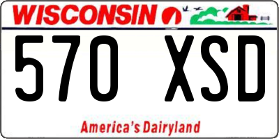 WI license plate 570XSD
