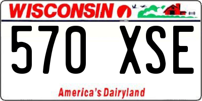 WI license plate 570XSE