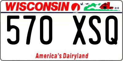 WI license plate 570XSQ