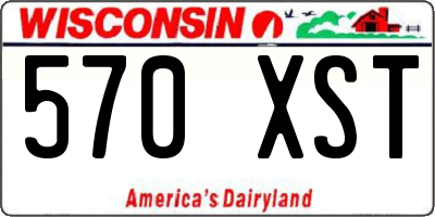 WI license plate 570XST