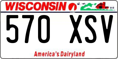 WI license plate 570XSV