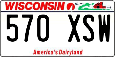 WI license plate 570XSW