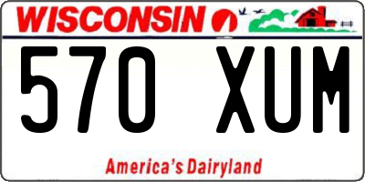 WI license plate 570XUM