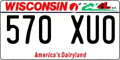 WI license plate 570XUO