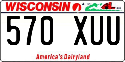 WI license plate 570XUU