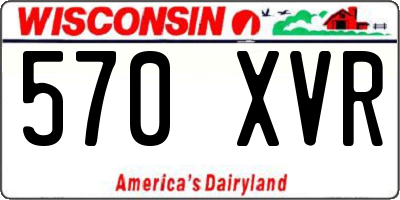 WI license plate 570XVR