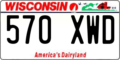 WI license plate 570XWD