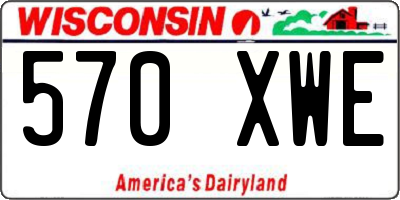 WI license plate 570XWE