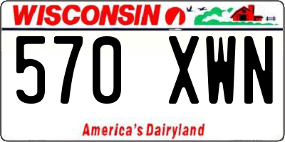 WI license plate 570XWN