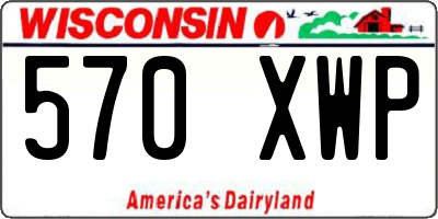 WI license plate 570XWP