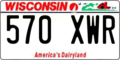 WI license plate 570XWR