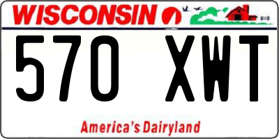 WI license plate 570XWT