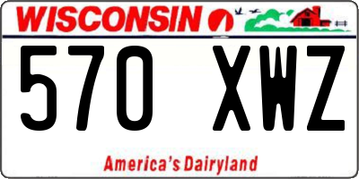 WI license plate 570XWZ