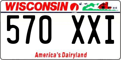 WI license plate 570XXI