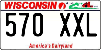 WI license plate 570XXL