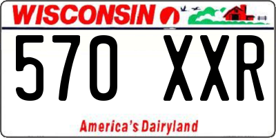 WI license plate 570XXR