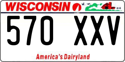 WI license plate 570XXV