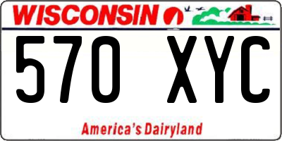 WI license plate 570XYC