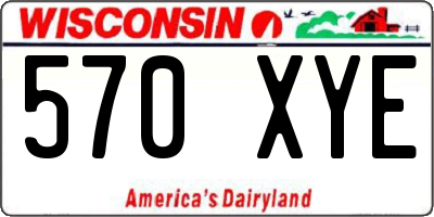 WI license plate 570XYE