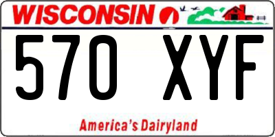 WI license plate 570XYF
