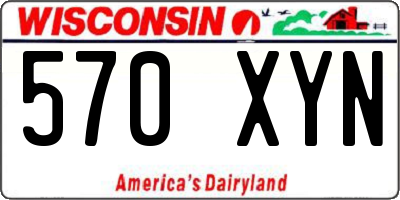 WI license plate 570XYN