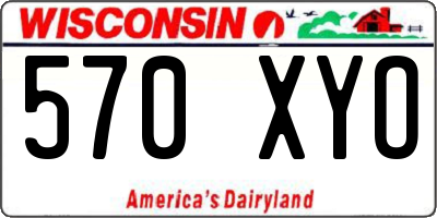 WI license plate 570XYO
