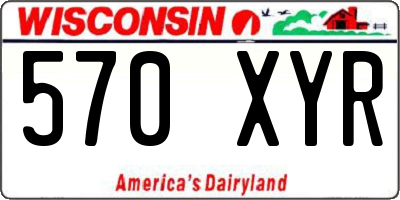 WI license plate 570XYR