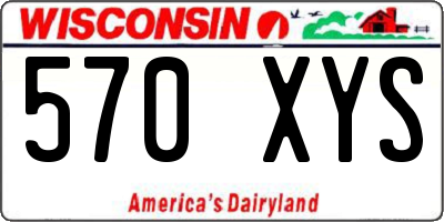 WI license plate 570XYS
