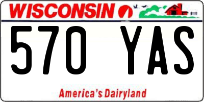 WI license plate 570YAS