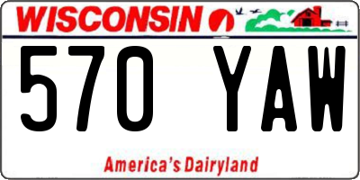 WI license plate 570YAW