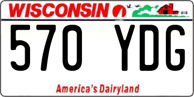 WI license plate 570YDG