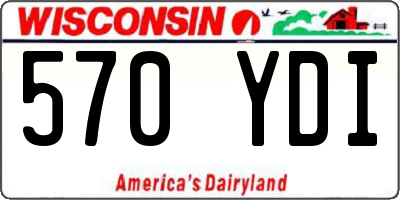 WI license plate 570YDI