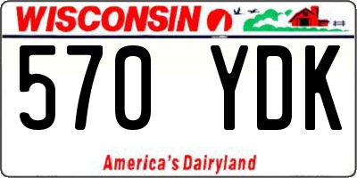 WI license plate 570YDK