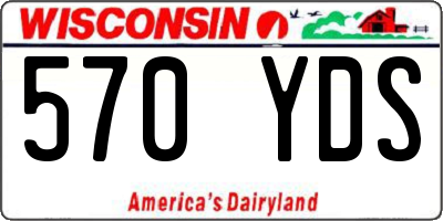 WI license plate 570YDS