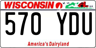 WI license plate 570YDU