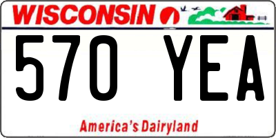 WI license plate 570YEA